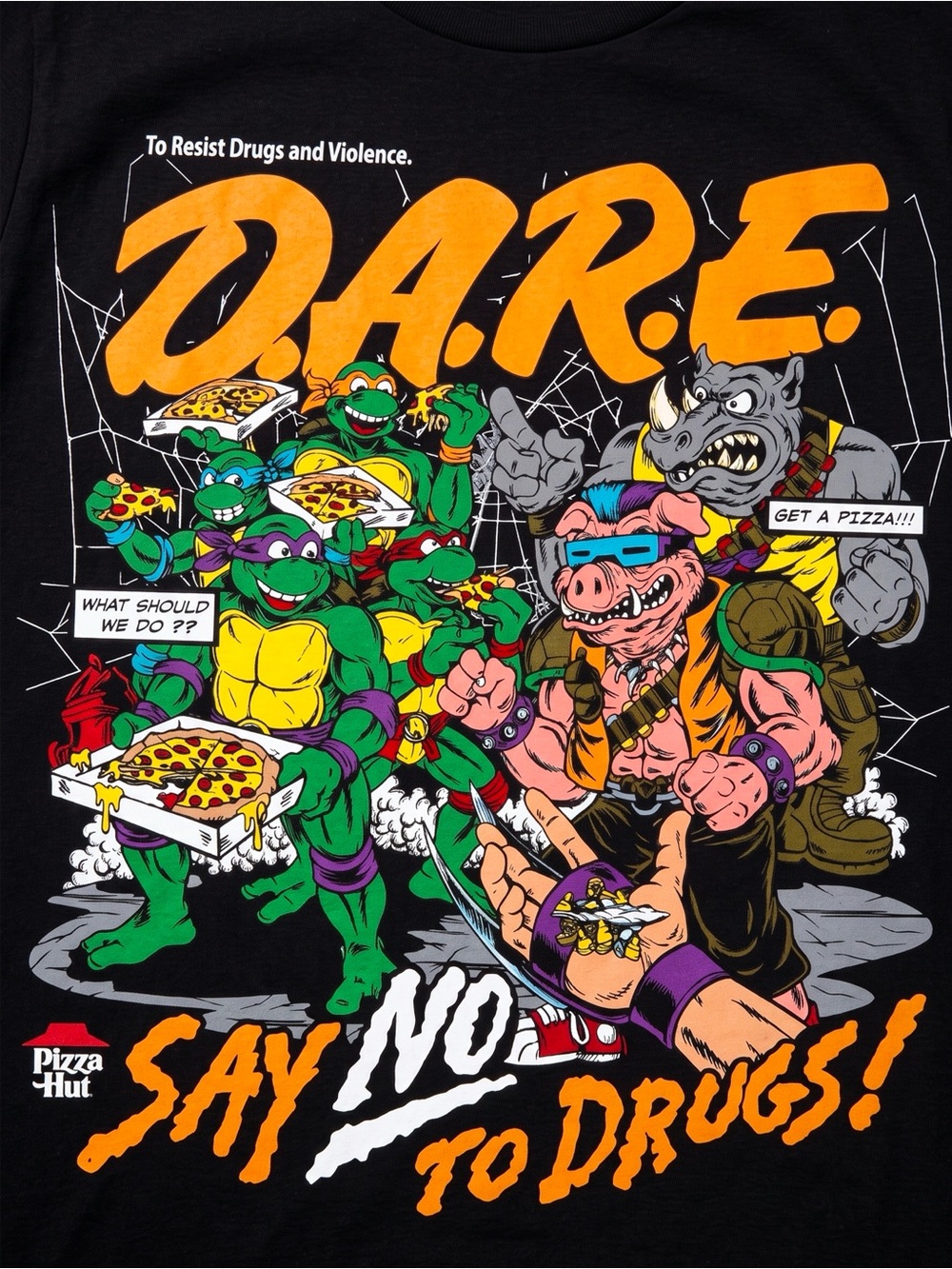 Gildan Black Short-Sleeve D.A.R.E. Graphic Tee with Orange Print - Picture 2 of 2